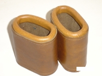 Leather Dice Cups Oval Coffee Yellow Lip