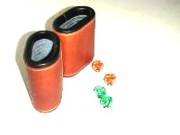 Leather Dice Cups, Oval Brick Brown